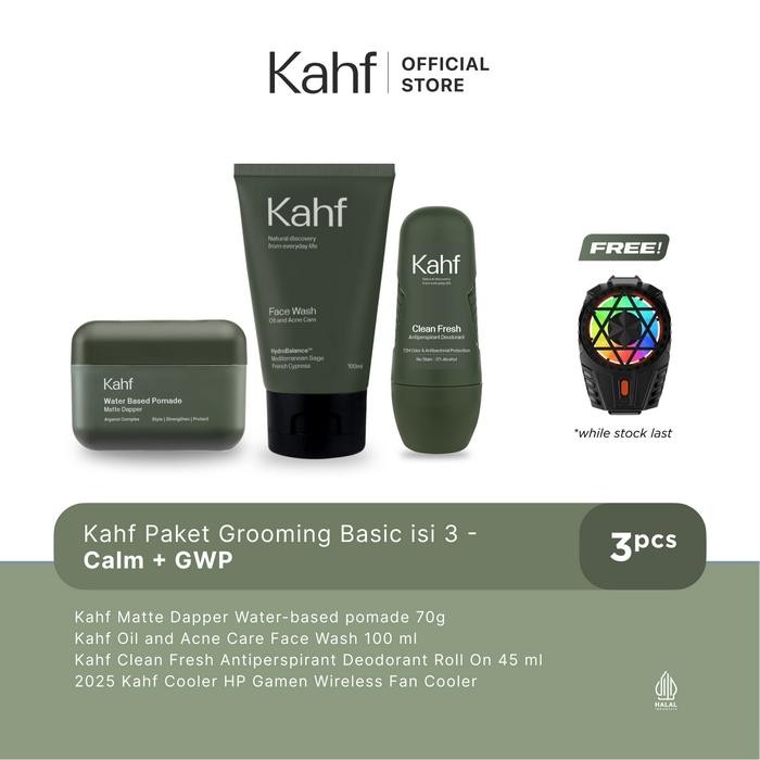 

[SPECIAL EDITION : KAHF GAMING DAY] Kahf Paket Grooming Basic isi 3 - Pomade, Facewash, Deodorant