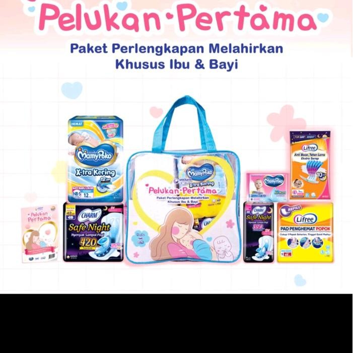 

paket perlengkapan melahirkan lengkap isi 6pak gratis tas dan buku pelukan pertama