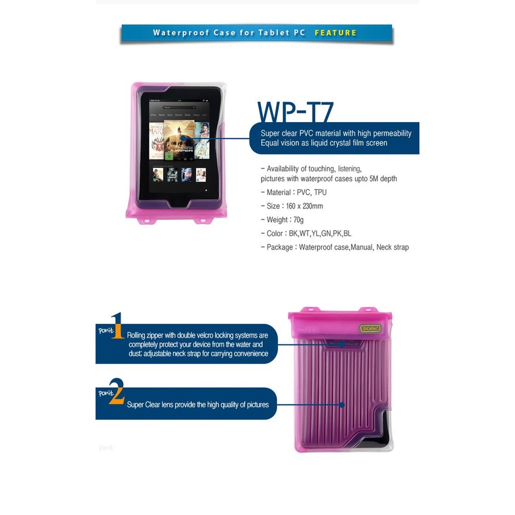 DICAPAC WP-T7 WATERPROOF CASE FOR TABLET