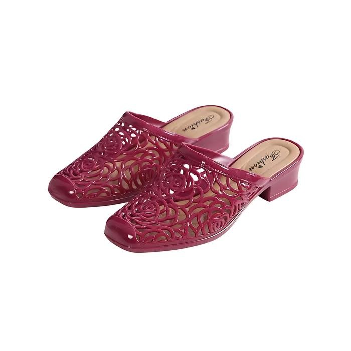 

OKAIDO OFFICIAL Sandal Mules Wanita Motif Bunga Elegan dan Anggun Model Terbaru Korean Style