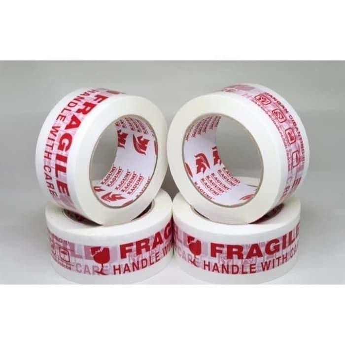 PJ Isolasi Lakban FRAGILE Putih Merk Star 4.8 CM x 90 Yard STAR TAPE Termurah Surabaya