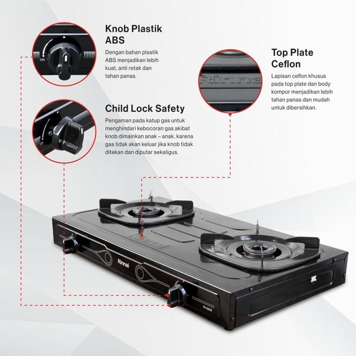 KOMPOR GAS RINNAI RINAI 2 TUNGKU RI202S