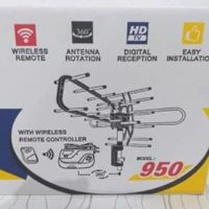 Siap Kirim Pf 950 Remote Controlled Rotating Antena Digital + Cable + Booster 28Db