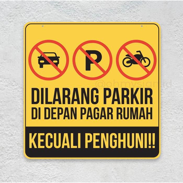 

Ready Sign Dilarang Parkir Akrilik Printed Papan Sign Board Rumah