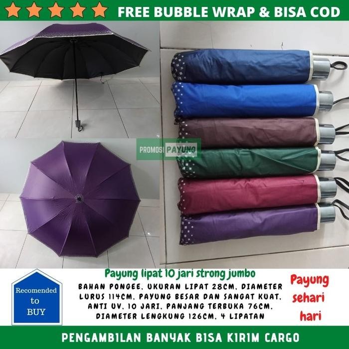 Pilihan- Payung Lipat Besar 10 Jari Strong Jumbo Anti Uv Payung Besar Dan Kuat