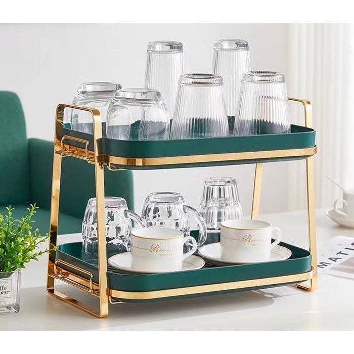 Bisa Gosend Rak Piring Gold / Rak Piring Rosegold / Rak Piring Mewah / Rak Piring