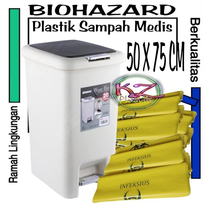 Pilihan- Kantong Sampah Medis Infeksius / Plastik Sampah Medis Biohazard Kuning