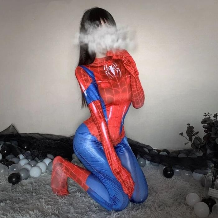 lingerie cosplay spiderman blackcat superhero anime jepang sexy latex