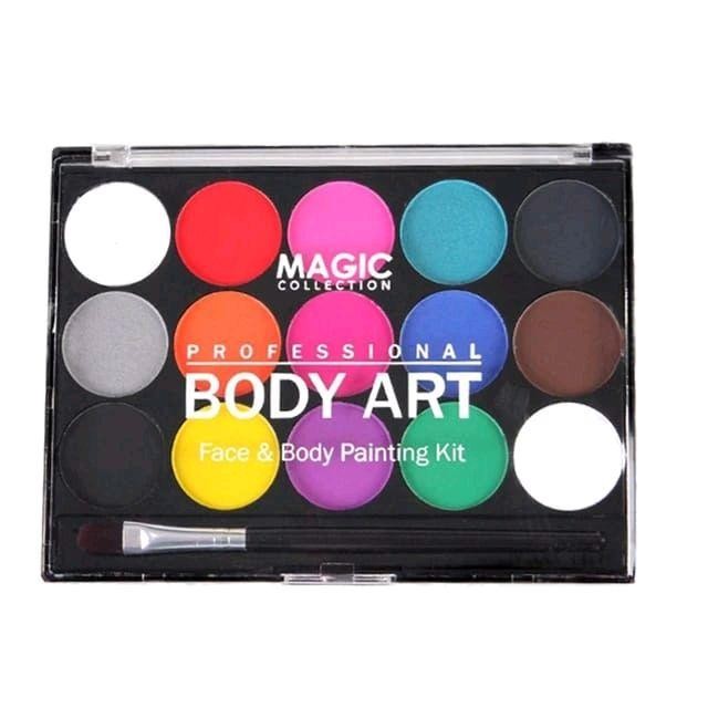 Body Art 15 Color Set +2 Brush / Profesional Face Painting Body Painting Art Supplies Stationery /