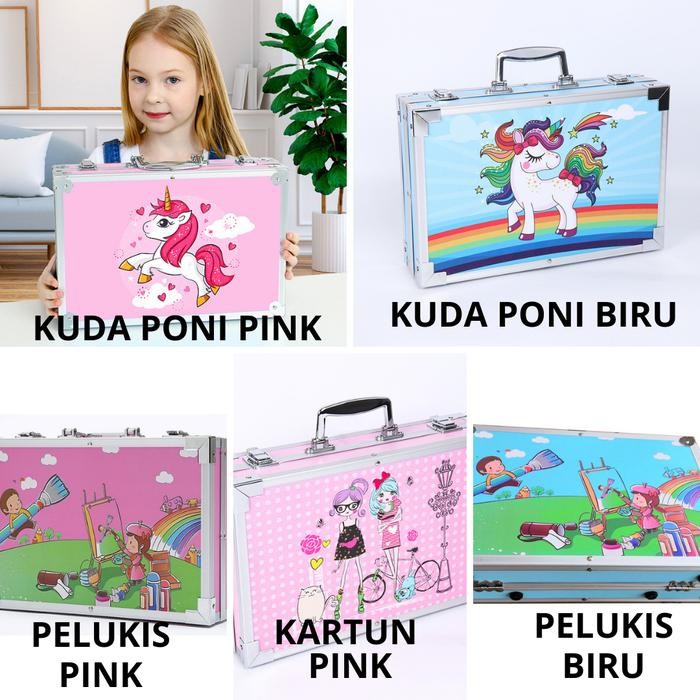

Set Alat Lukis 145Pcs Model Koper Jinjing Import Set Alat Menggambar Anak
