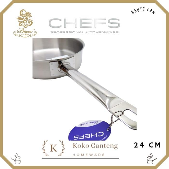 Panci Bima Chefs Saute Pan BP1901024 3PLY SUS 304
