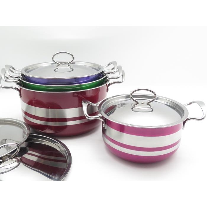 panci set colorful 8pcs Weston