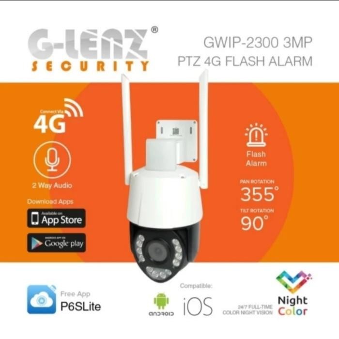 GLENZ CCTV TANPA WIFI SIM CARD 4G PTZ CAMERA GWIP 2300 (3MP)