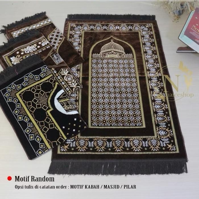 pita SAJADAH AL-TAQWA TURKY PREMIUM UKURAN 70110 cm BAHAN BELUDRU PREMIUM TIMBUL Haji Lembut Motif