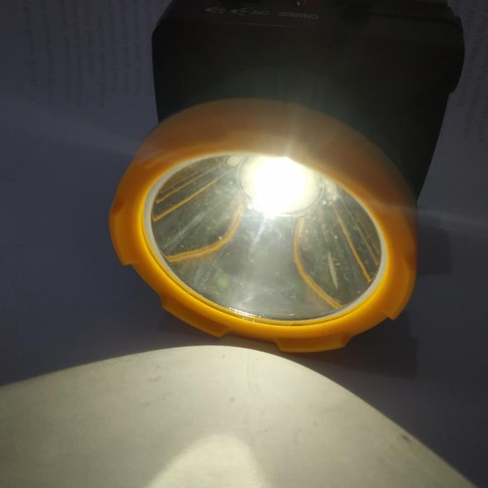 Senter kepala led head lamp nyala warna kuning warm white