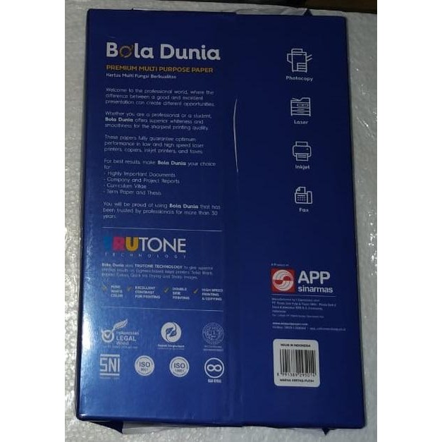 

Kertas Fotocopy Bola Dunia F4 70Gsm