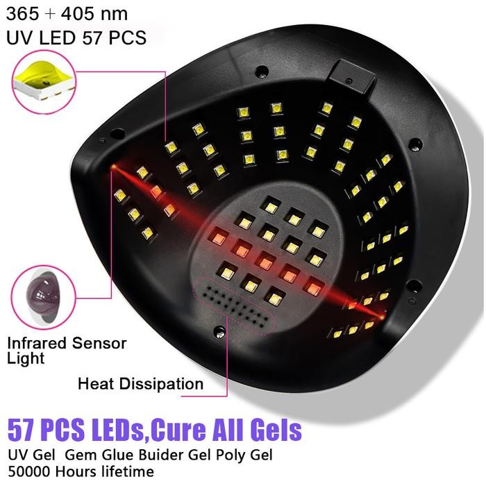 Pengering Kutek Kuku Uv Led Nail Lamp Dryer 150W 57 Led