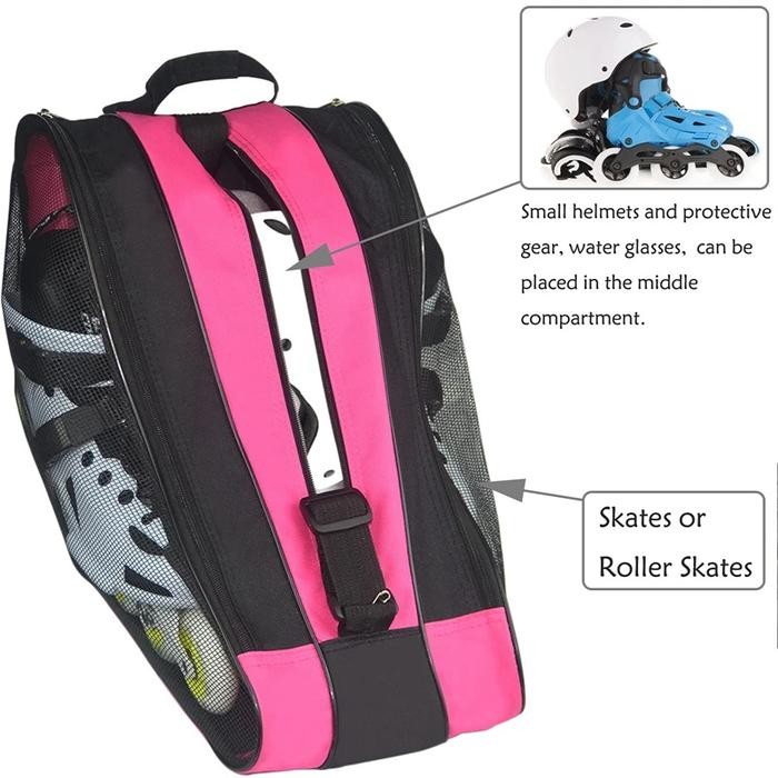 Tas Sepatu Roda Anak Bahan Kain Oxford Tas Sepatu Roda Inline Skate Tahan Aus Breathable