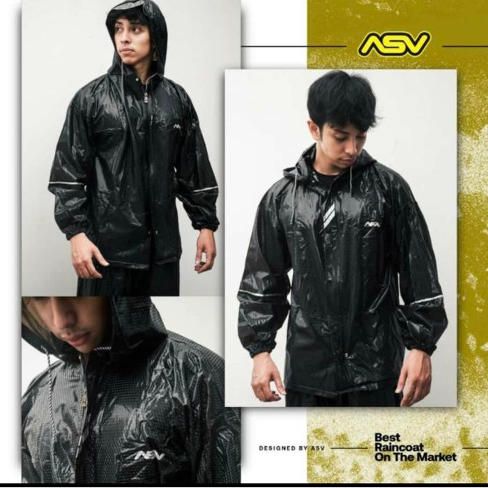 ASLI Jas Hujan Setelan Baju Celana motif Carbon type ASV-4 Size XXL READY STOCK