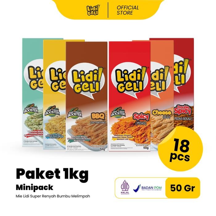 

Pilihan- Lidigeli Camilan Kering Mie Lidi Minipack Paket 1 Kg (18 X 50Gr)