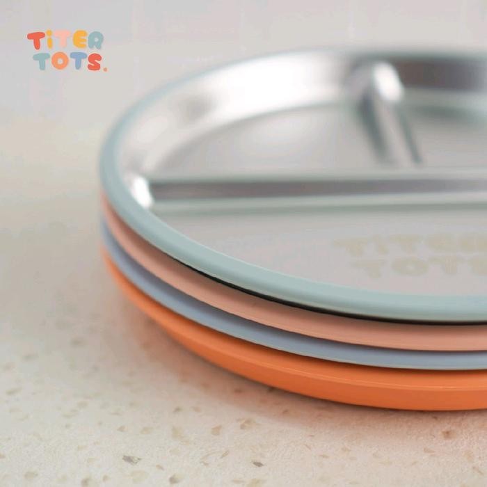 Pilihan- Titertots - Stainless Suction Plate Piring Bayi Mpasi Lepas Pasang Silicone Suction