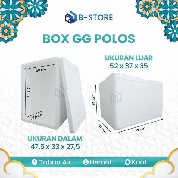 Pilihan- Box Styrofoam / Box Es / Box Gabus / Styrofoam Box Gg Polos 52X37X35