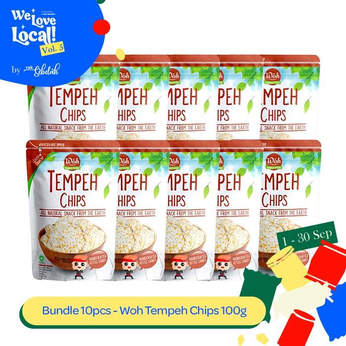 

Bundle 10pcs - Woh Tempeh Chips 100gr Snack Keripik Tempe Gluten Free
