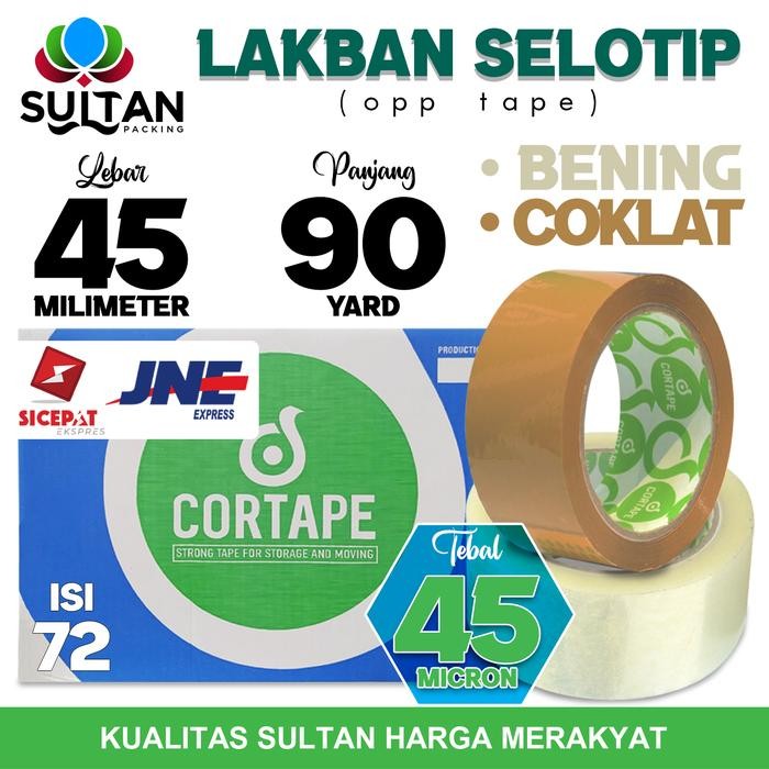 

Pilihan- Lakban Isolasi Solatip 45Mm X 90Y Opp Tape Cortape Varian Kargo / Dus