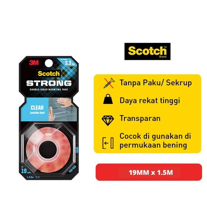 

Pilihan- Scotch 3M Perekat Double Side Clear Mounting Tape 410-S19 19Mm X 1.5M