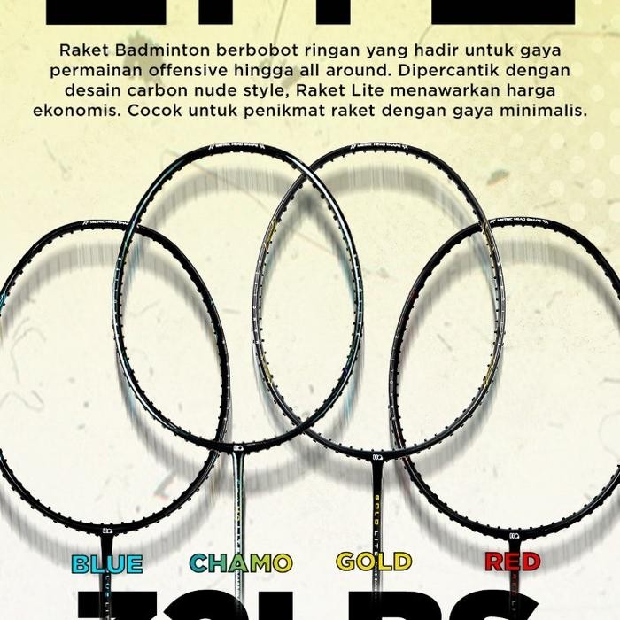 Raket Badminton Hiqua Hi-Qua Lite Gold/Chamo/Blue/Red Lite Ringan 5U