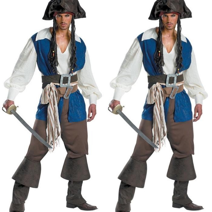 Jack Sparrow Pirates Of The Caribbean Man Adult Costume Kostum Bajak Laut Pria Dewasa