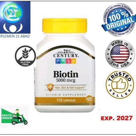 Biotin 5000mcg 21st Century 110 kapsul