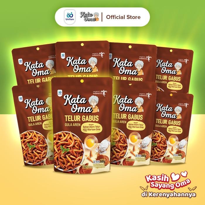 

TERLARIS Paket Isi 8 Kata Oma Telur Gabus Rasa Gula Aren 50 Gr READY STOCK