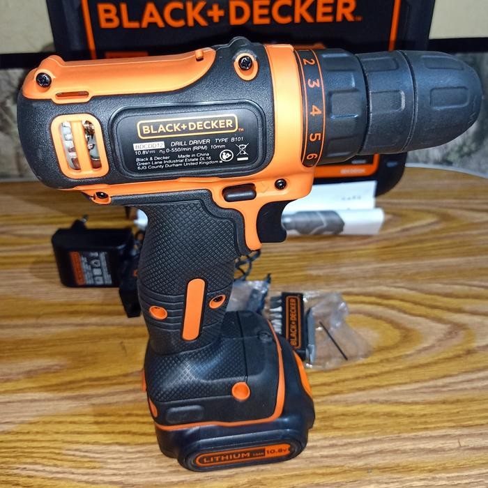 Black Decker Cordless Drill Driver Bor Baterai 10.8V BDCDD 12 BDCDD12K