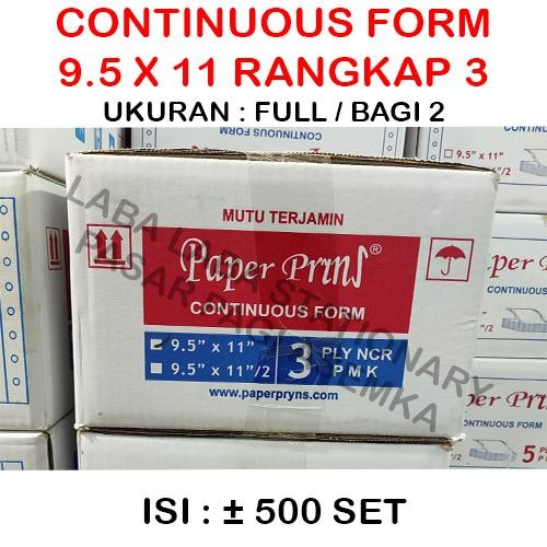 

Terlaris Continuous Form Paper Print 9X11/2 3 Ply