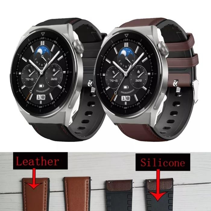 STRAP TALI JAM HUAWEI WATCH GT3 / GT 3 PRO MODEL LEATHER KULIT RUBBER
