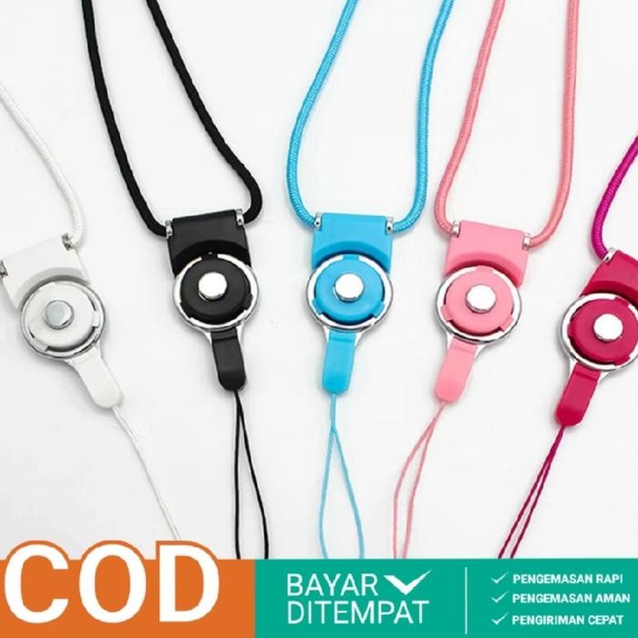 

TERLARIS Gantungan Hp Lanyard Necklace 40 Cm Kalung 2 in 1 Gantung Leher etag Flashdisk ID Card