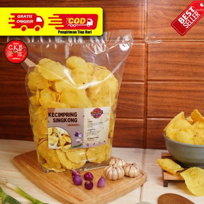

TERMURAH 1KG Kecimpring Singkong Bawang Daun, Comring, Makanan Camilan Cemilan Food / Snack READY