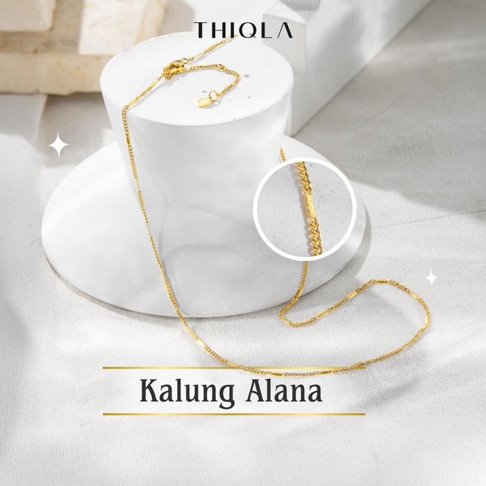 TERLARIS THIQLA - Kalung Fuji ALANA - Kalung Kecil Dan Tipis Elegan Mirip Kalung Emas Asli - Kalung