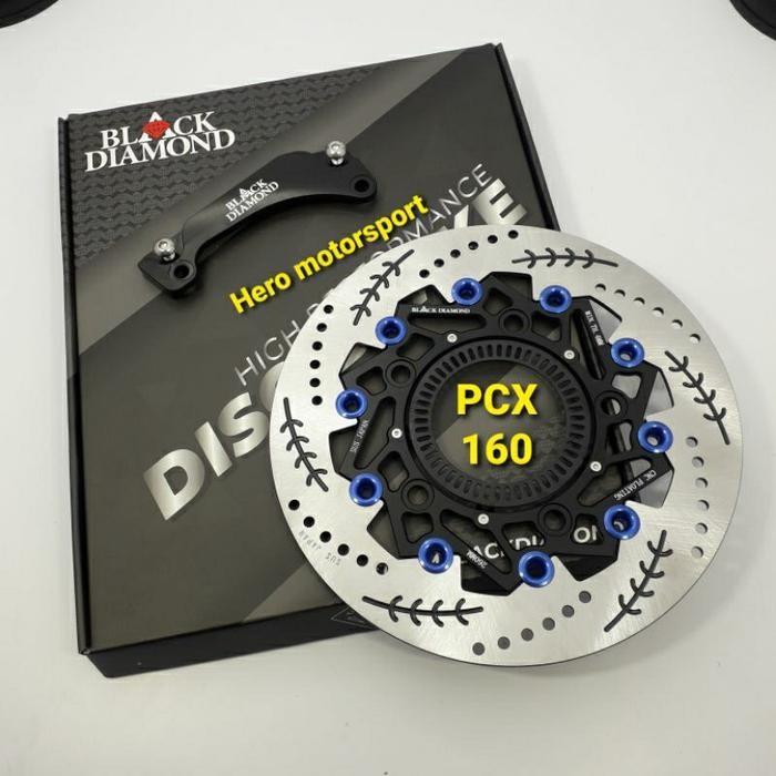 Disc Piringan Cakram Depan PCX 160 ABS Piringan Nyatuh Sensor 260mm Plus Breket Blackdiamond
