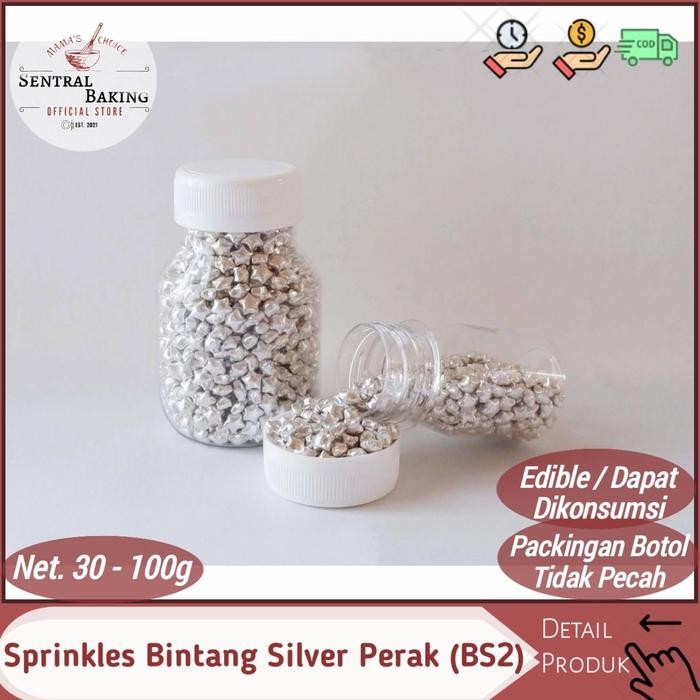 

Umbara.shop Sprinkle Kue Bintang Silver Perak (BS2) / Springkel Star Springkle Kue
