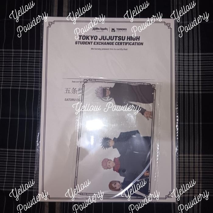READY SERTIFIKAT JUJUTSU KAISEN X TOMORO COFFEE LIMITED EDITION SERTIFICATE SATORU GOJO GETO NOBARA
