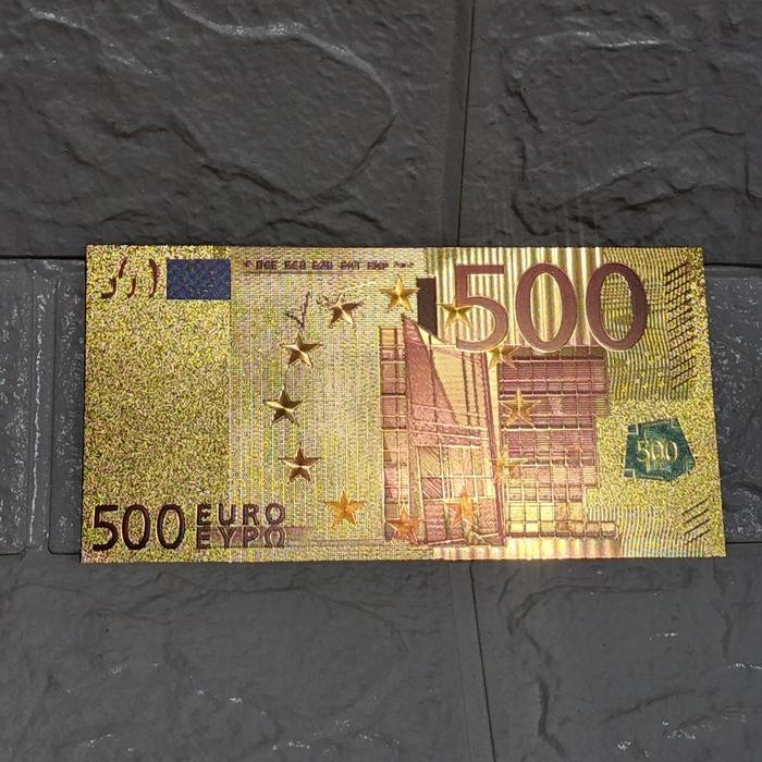 GIFT SOUVENIR UANG MAHAR KOLEKSI GOLD FOIL 500 EURO KODE 1133