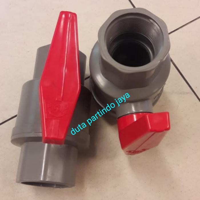 Ball Valve PVC 2 1/2" inch model drat(Stop Kran air PVC drat 2,5 inch)