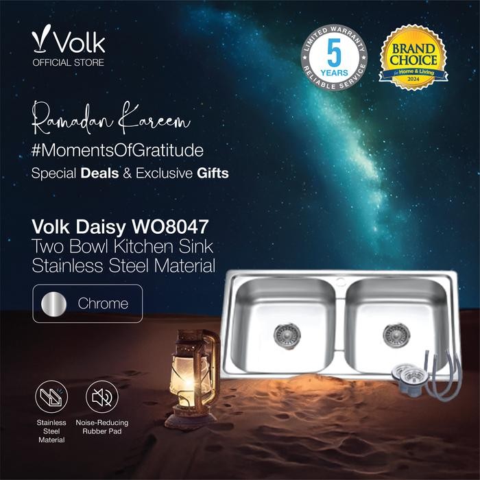VOLK DAISY BAK CUCI PIRING - BAK CUCI PIRING DUA LUBANG (WO8047)
