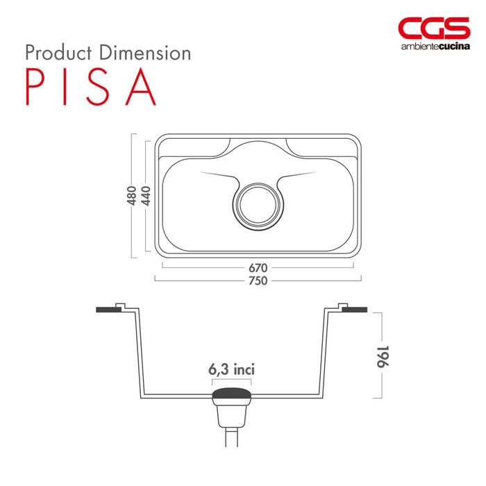 Paket : CGS Pisa Kitchen Sink + Kran Air CGS Sorrento