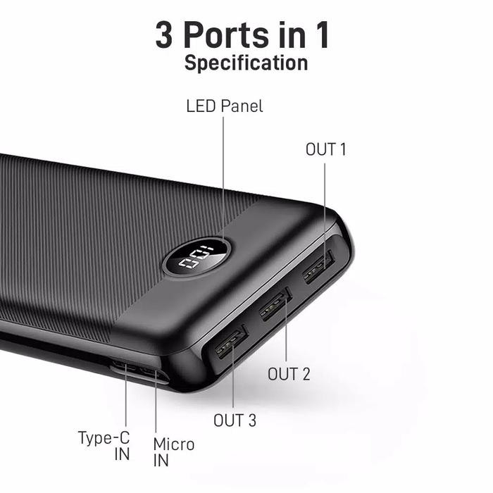 Khusus Grab Powerbank Mofit M36 30000 Mah Fast Charge 2.4A