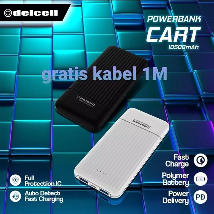 Powerbank Delcell Compact 10500 Mah Original Garansi