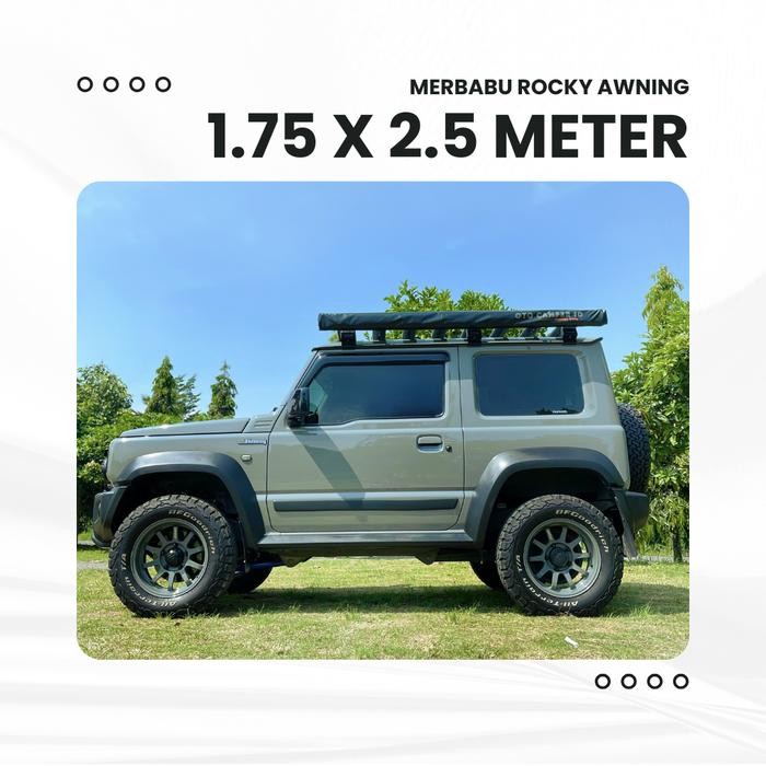 ORIGINAL Side Awning Mobil MERBABU ROCKY dari OTO CAMPER ID Size 1.75 x 2.5 sus Jimny untuk Camping