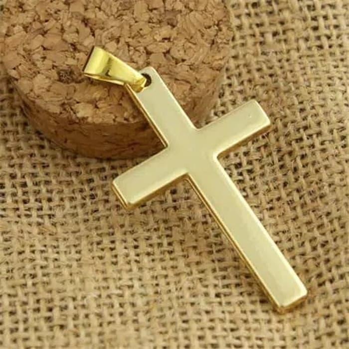 ORIGINAL Kalung Liontin Salib Bahan Stainless Steel untuk Pria Wanita READY STOCK